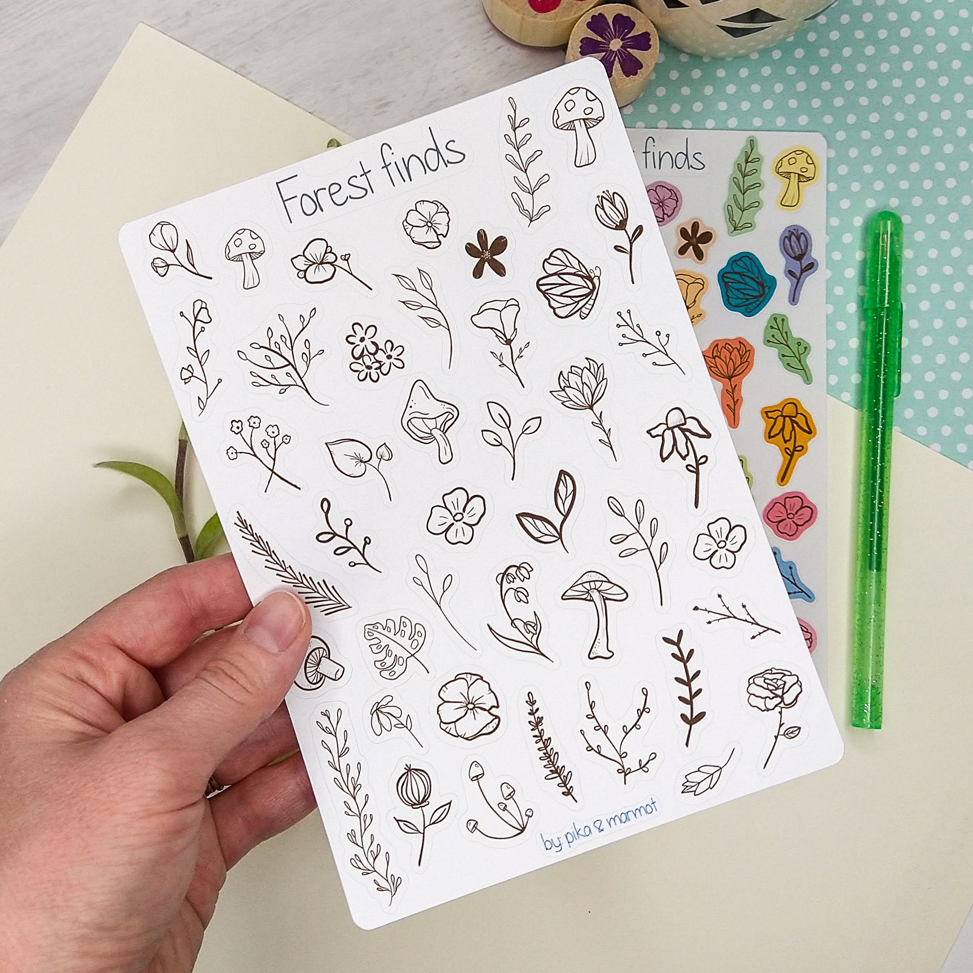Small Nature Stickers Small Flower Stickers Botanical Stickers Aesthetic  Planner Sticker Nature Club Sticker Mini Leaf Stickers 