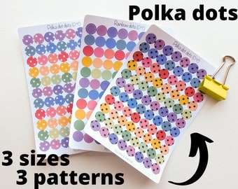 Tiny Clock Dot Planner Stickers, Colorful Mini Dot Icon Planner ...