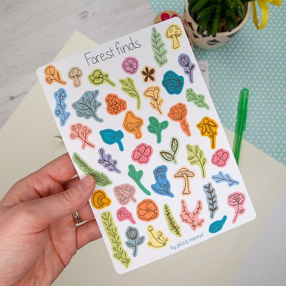 Small Nature Stickers Small Flower Stickers Botanical Stickers Aesthetic  Planner Sticker Nature Club Sticker Mini Leaf Stickers 