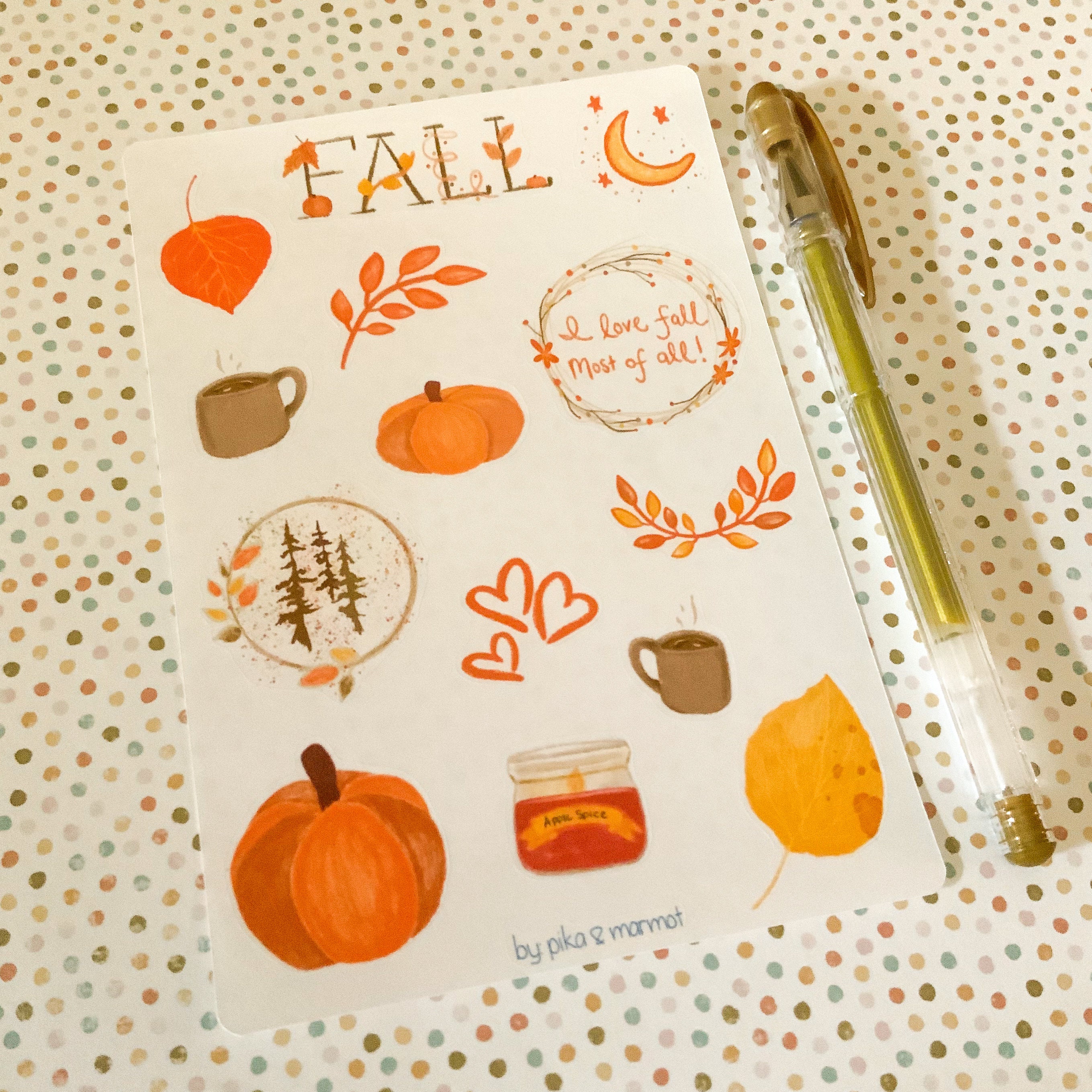 Fall Sticker Sheet, Cozy Fall Stickers, Fall Bullet Journal Stickers ...