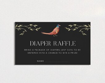 Moody Forest Diaper Raffle Card / INSTANT DOWNLOAD / Printable Enchanted Forest Diaper Raffle Ticket / Editable Mushroom Forest Raffle Card