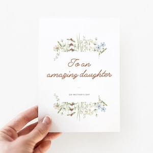 Tarjeta del Día de las Madres para Hija / DESCARGA INSTANTE / Tarjeta del Día de las Madres Imprimible para Hija / Tarjeta Floral del Día de las Madres / Garden Cottage