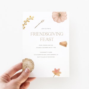 Friendsgiving Invitation / INSTANT DOWNLOAD / Modern Thanksgiving Invitation Printable / Editable Friendsgiving Invite / Fall Dinner Invite