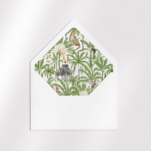 Jungle Envelope Liner | Envelope Liner Template | Printable Envelope Liner | Watercolor Envelope Liner | Safari, Tropical, Modern