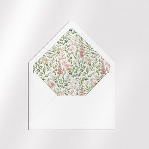 Floral Envelope Liner | Envelope Liner Template | Printable Envelope Liner | Watercolor Envelope Liner | Wildflower, Spring, Cottagecore