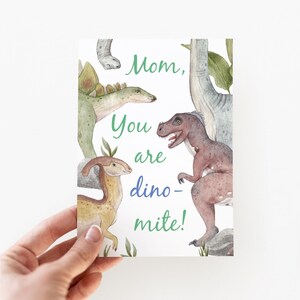 Tarjeta del Día de las Madres de Dinosaurios / DESCARGA INSTANTE / Tarjeta del Día de las Madres imprimible / Tarjeta del Día de las Madres para niños pequeños / Ideas de tarjetas del Día de las Madres para niños pequeños