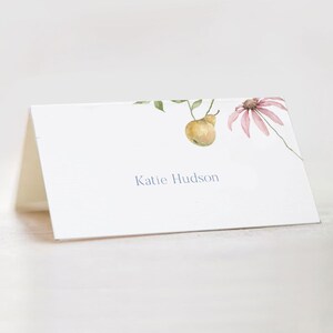 Geheime tuin plaatskaart / INSTANT DOWNLOAD / afdrukbare Cottage naamkaart / bewerkbare tuinbloemen tafelnaamkaart