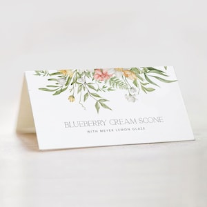 Floral Buffet Card Template / INSTANT DOWNLOAD / Printable Spring Flowers Buffet Label / Editable Garden Wildflower Food Table Card