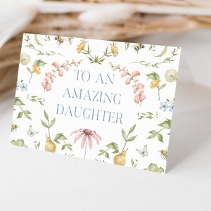 Tarjeta del Día de las Madres para Hija / DESCARGA INSTANTE / Tarjeta del Día de las Madres Imprimible para Hija / Tarjeta Floral del Día de las Madres / Garden Cottage