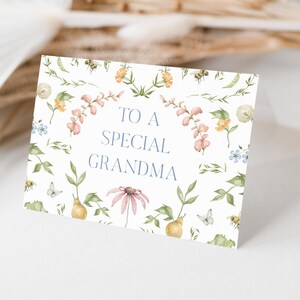 Tarjeta imprimible de la abuela del Día de las Madres / DESCARGA INSTANTE / Tarjeta imprimible del Día de las Madres para la abuela / Tarjeta floral del Día de las Madres / Garden Cottage