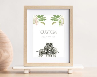 Jungle Baby Shower Custom Sign / INSTANT DOWNLOAD / Safari Custom Sign Printable / Editable Safari Baby Shower Sign