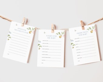 Porady i życzenia dotyczące Secret Garden Baby Shower / NATYCHMIASTOWE POBIERANIE / Gry Cottagecore Baby Shower / Przepowiednie dotyczące Baby Shower, Życzenia dotyczące Baby Shower