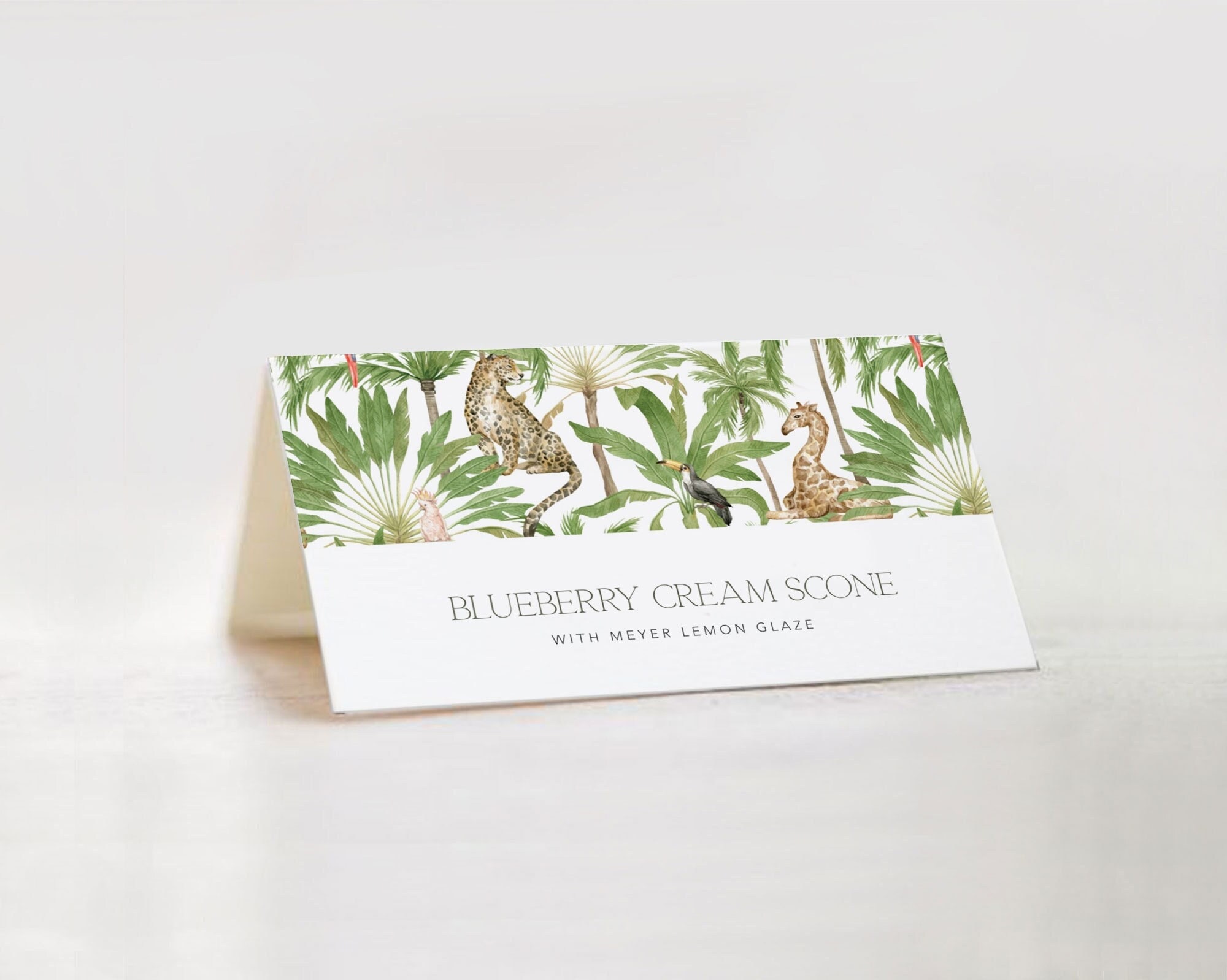 Jungle Buffet Card Template / INSTANT DOWNLOAD / Printable Modern