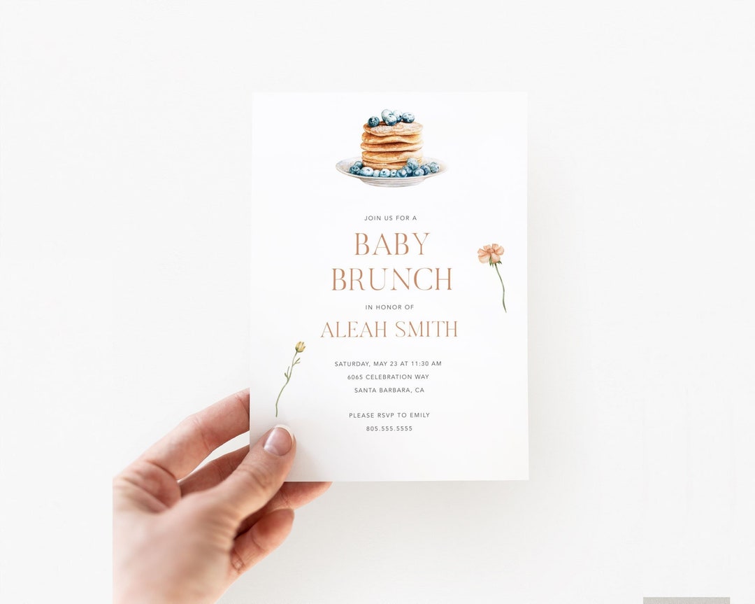 Baby Brunch Shower Invitation / INSTANT DOWNLOAD / Pancakes Breakfast ...