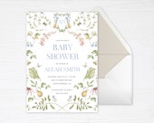 Paperless Post Secret Garden Baby Shower Invitation / INSTANT DOWNLOAD / Cottage Floral Invitation Printable / Editable Garden Invite