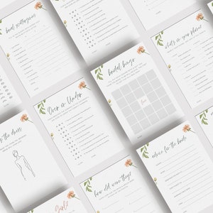 Spring Floral Bridal Shower Games, Printable Bridal Shower Games, Floral Wedding Shower Games Editable Bridal Party Games, Bride/Groom Games