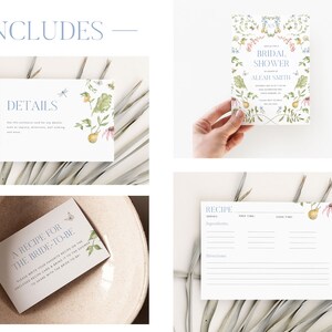 Secret Garden Bridal Shower Invitation Bundle, Printable Bridal Shower Invitation + Games, Bridal Shower Decoration Set, Editable Games image 2