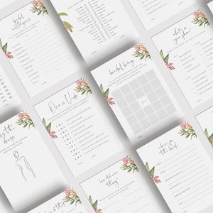 Tropical Bridal Shower Games, Printable Bridal Shower Games, Hawaiian Wedding Shower Games, Editable Bridal Party Games, Bride/Groom Games