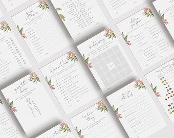 Tropical Bridal Shower Games, Printable Bridal Shower Games, Hawaiian Wedding Shower Games, Editable Bridal Party Games, Bride/Groom Games