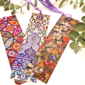 Vintage Decorative Pattern Bookmarks with Tassels, Bookmark