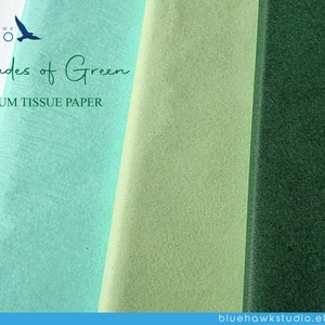 Sfumature di carta velina premium verde, confezione regalo premium, confezione regalo verde, carta velina verde - 10 fogli del colore scelto