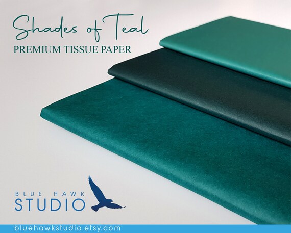 Shades of Teal Premium Tissue Paper, Premium Gift Wrap, Green Gift Wrap, Green  Tissue Paper 10x Sheets of Chosen Colour 