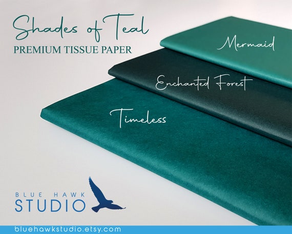 Shades of Teal Premium Tissue Paper, Premium Gift Wrap, Green Gift Wrap,  Green Tissue Paper 10x Sheets of Chosen Colour 