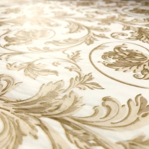 Bianco Crema Avorio Oro Damasco Stampata Carta velina di lusso Confezione regalo / Avorio Oro Decorazioni per matrimoni Eid Carta da imballaggio Confezione regalo