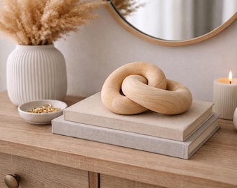Infinity Knot Ornament, Minimalist Home Decor, light weight wood