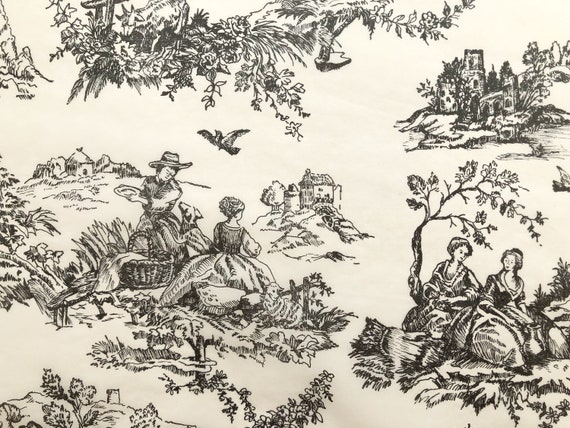 English Countryside Black and Off White Quality Vintage Printed Tissue Paper x5 -  Shabby Chic Country Style Gift Wrap Vintage Gift Wrapping