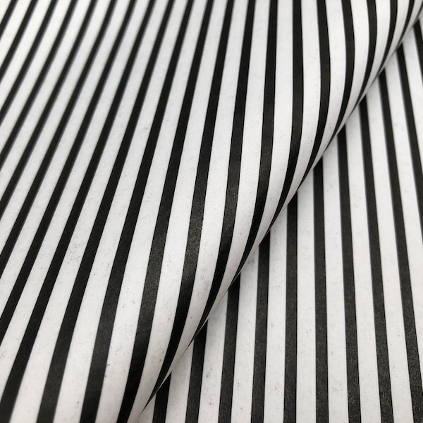 Black & White Pin Striped Printed Luxury Tissue Paper x5 - Shabby Chic Boho Printed Packaging Gift Wrapping Paper Alternative