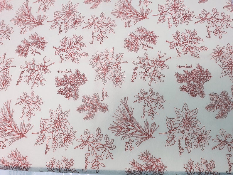 Carta velina floreale invernale - Fogli per regali di Natale (set da 5) immagine 6