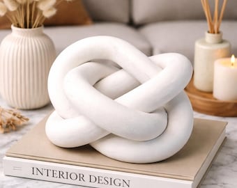 White Wooden Infinity Knot, Light Wood Home Decor