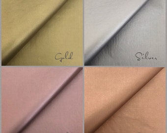 5x Doppelseitiges Metallic-Seidenpapier - Wähle aus Gold-, Kupfer-, Silber-, Rosegold-Farbpaketen. Toll für luxus Wrapping/Geschenke.