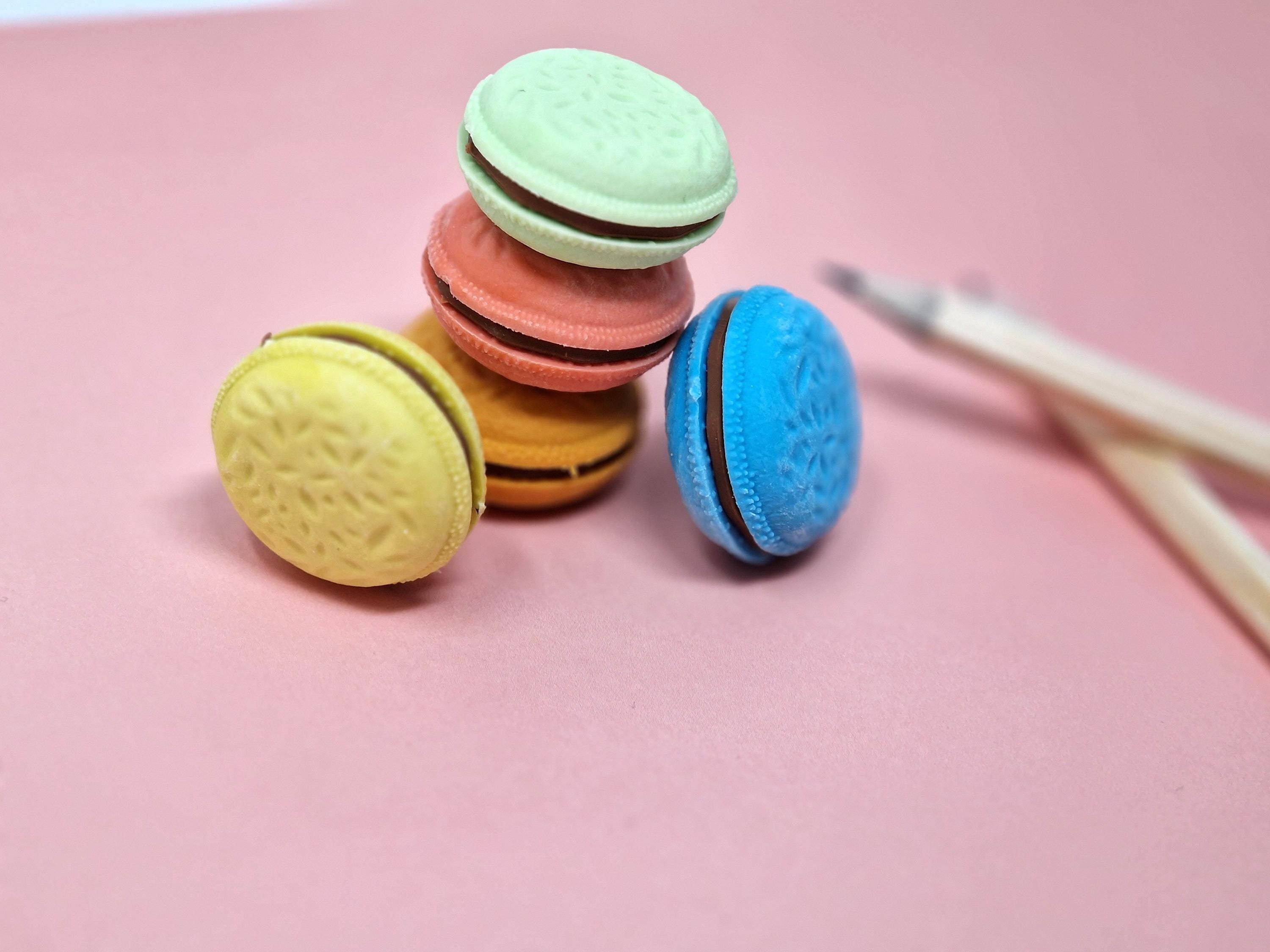 Cute Kawai Macaron Rubbers x5