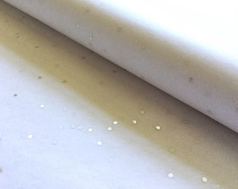 Silver Sequinned White Tissue Paper - Luxury Gift Wrap, 5 Sheets