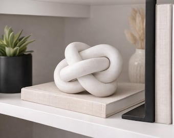 Small White Wooden Infinity Knot Ornament, Light Weight Wood Home Decor