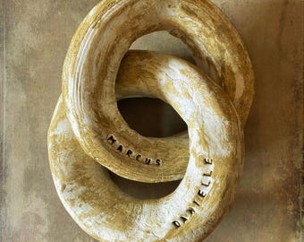 Hand Sculpted Clay Chain Links, Personalized Family Name Rings