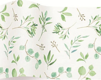 Eucalyptus Print Tissue Paper - Premium Gift Wrap, 5 Sheets
