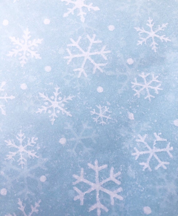Whaline 120 fogli di carta velina di Natale blu bianco carta da imballaggio pupazzo di neve fiocco di neve solido inverno vacanze design arte artigianato 35 cm x 50 cm 