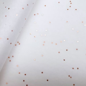 Luxury Gemstone White & Rose Gold Sequinned Tissue Paper Sheets x5 - Ideal tissue paper gift wrapping baby girl baby shower, weddings favors