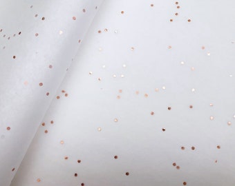 Luxury Gemstone White & Rose Gold Sequinned Tissue Paper Sheets x5 - Ideal tissue paper gift wrapping baby girl baby shower, weddings favors