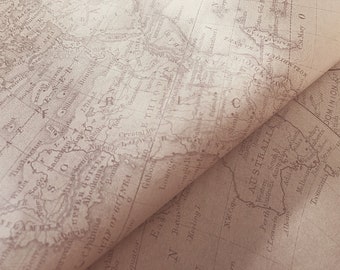 Världskarta Tryckt Kraft Silkespapper x5 - Vintage Atlas Presentpapper - Världskarta Festdekorationer - Resebröllop Världskarta Inslagning