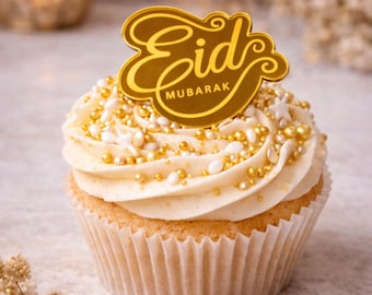 Mirrored Acrylic Eid Cupcake Topper