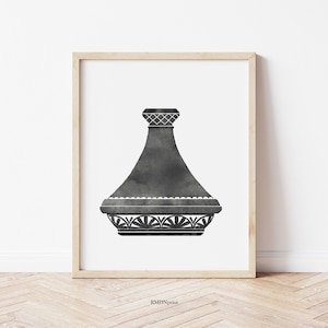 Moroccan Tajine, Morocco print wall art, Tagine Pot Kitchen Food Spices North African printable home decor frame