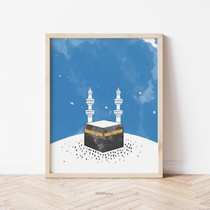 The Holy Kaabah Poster. Masjid al Haram, Kaaba, The Sacred City / Place in Mecca. Hadj Hajj Umra Umrah Islam Printable Gift Wall art Decor