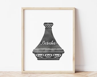 Moroccan Tajine "Besaha" Print, North African Kitchen Decor (Digital Download)