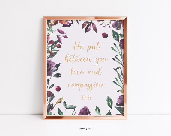 Love And Compassion Quran Verse Aya Print Islamic Arabic Etsy