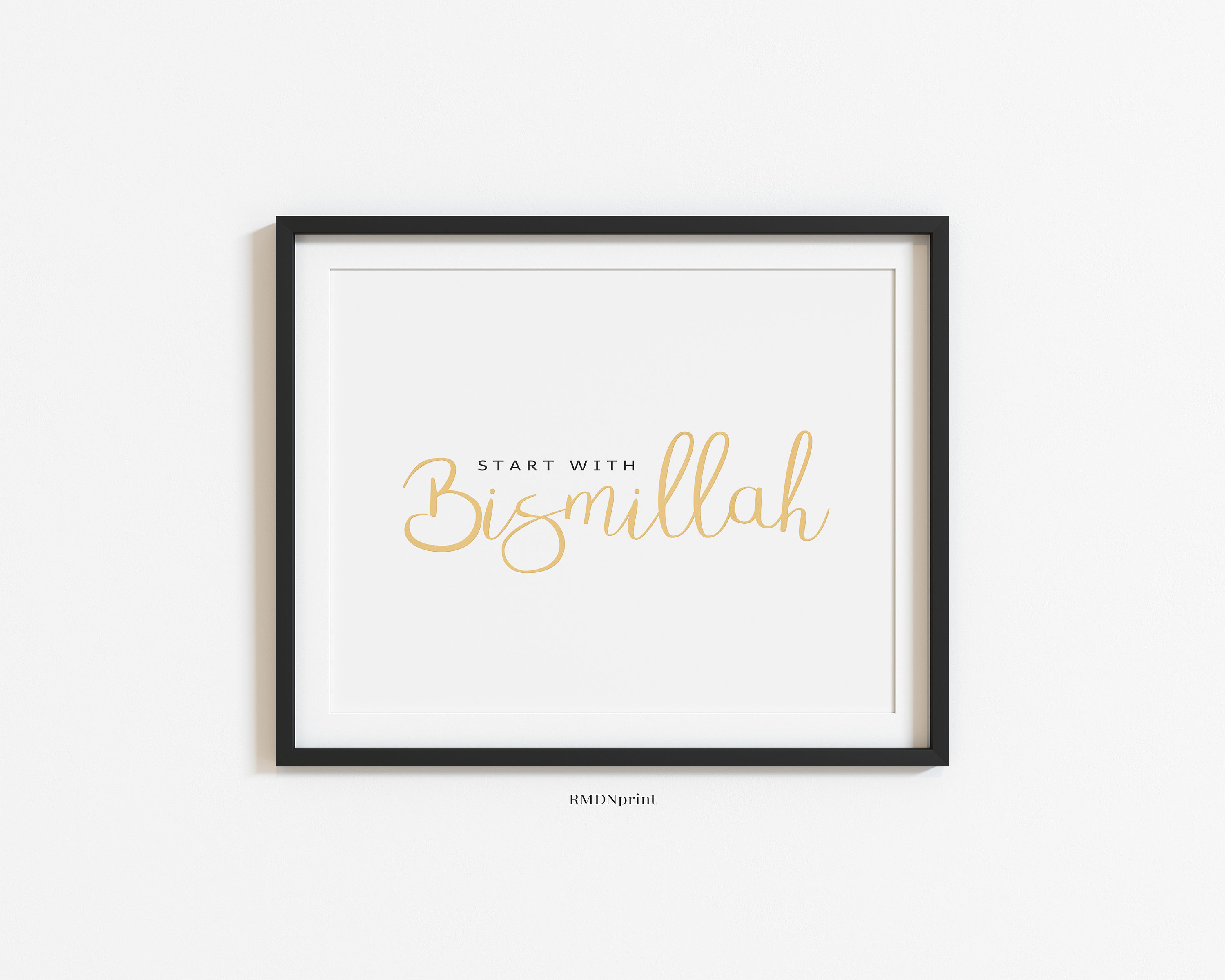 Tableau Mural Islamique Métal 'Commencez Par Bismillah, Finissez Par Alhamdulillah' - Neuf, Turquie