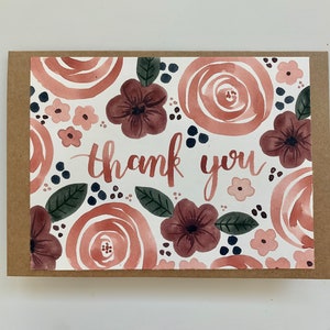 Handmade Floral Thank You Card image 2